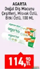 AGARTA DOĞAL DİŞ MACUNU ÇEŞİTLERİ 100 ML fiyat ve kampanya bilgisi